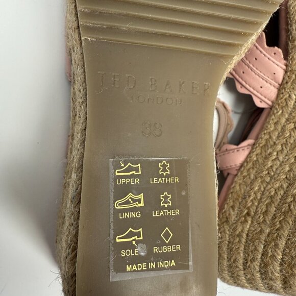 Ted Baker London Taymie Espadrille Wedge Sandals Women's 38 US 7.5 Pink NWOB - Picture 15 of 15